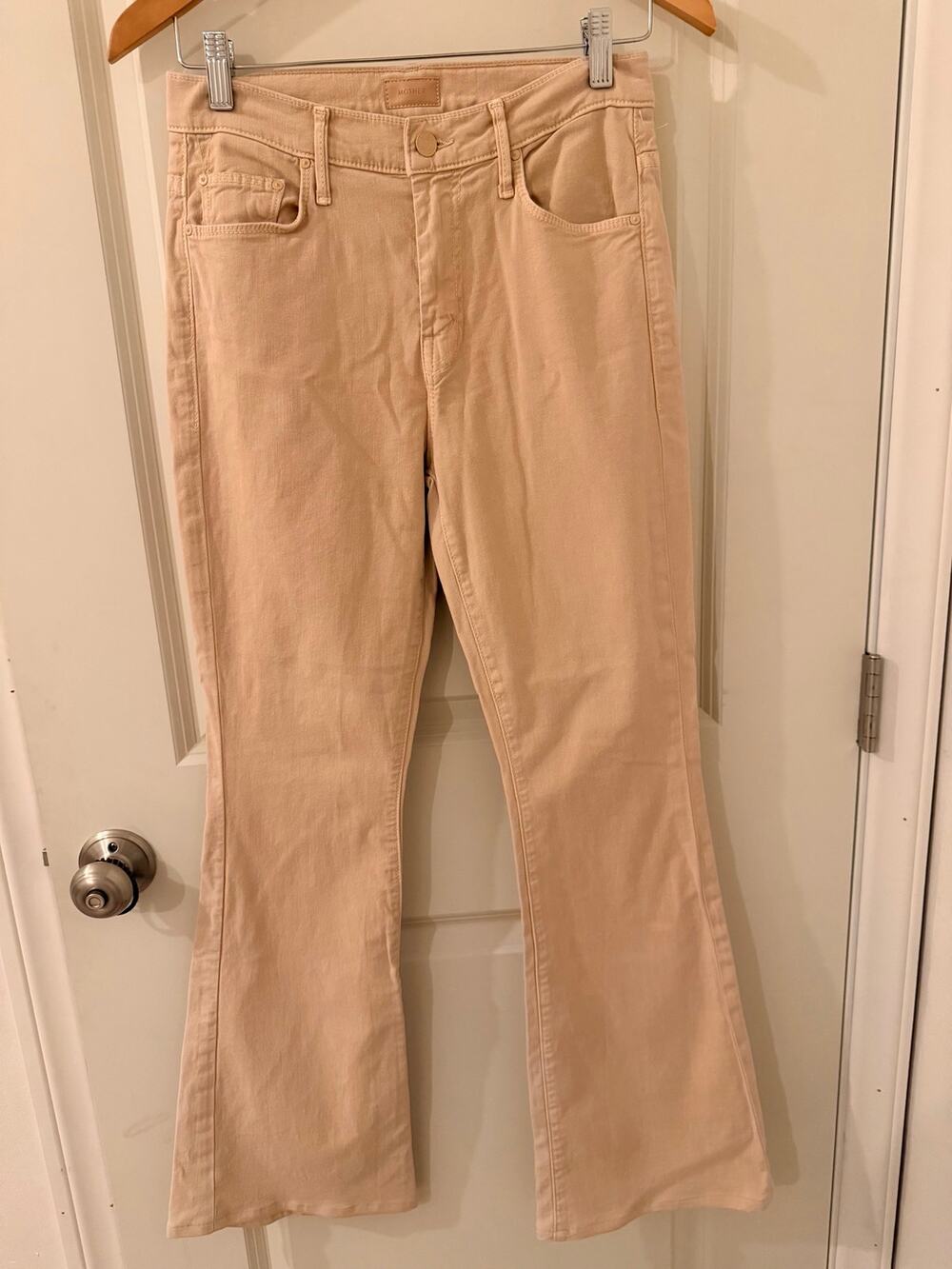 Mother weekender flare khaki denim